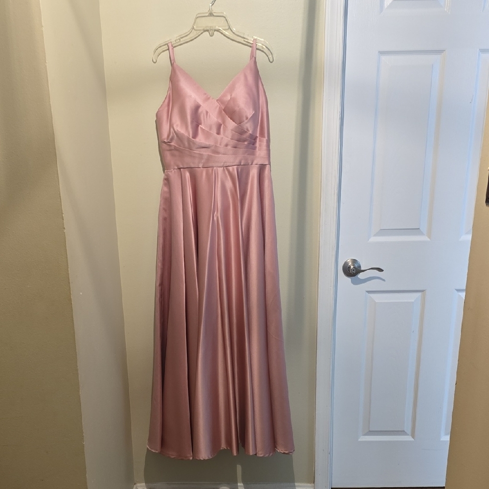 Elegant Pink Satin Gown